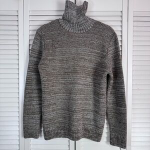 Berna Turtleneck Wool Blend Italian Sweater Slim Fit Gray Sage Cozy Large NWOT